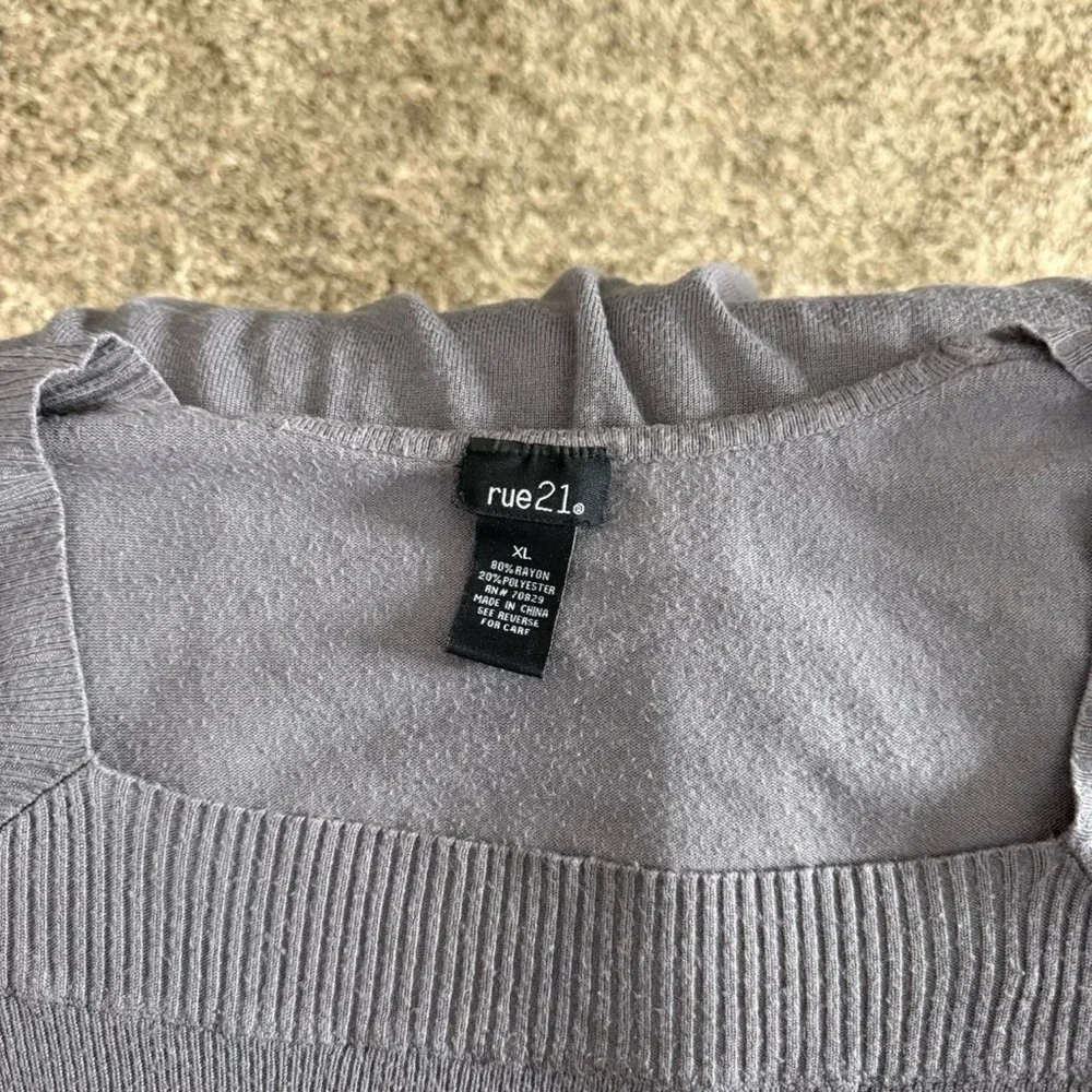 y2k girly grunge coquette gray babydoll knit long sweater top - Picture 5 of 6